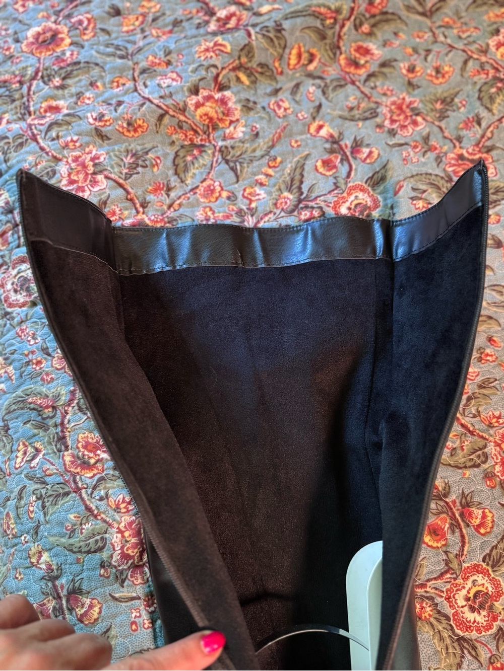 Women's Real Leather Black Over-the-Knee Stiletto Boots - Picture 3 of 7